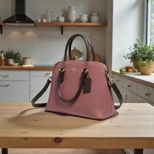 Coach Mauve and Dark Brown Satchel